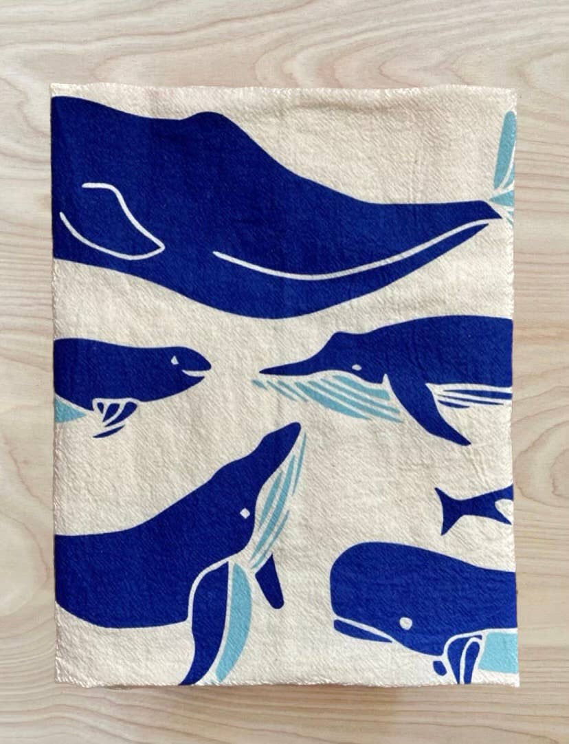 Whales Tea Towel