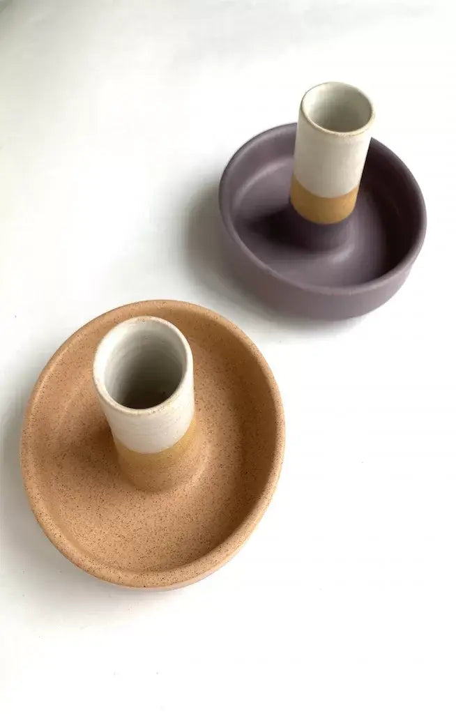 Candleholder - Colorful Ceramic: Stripe