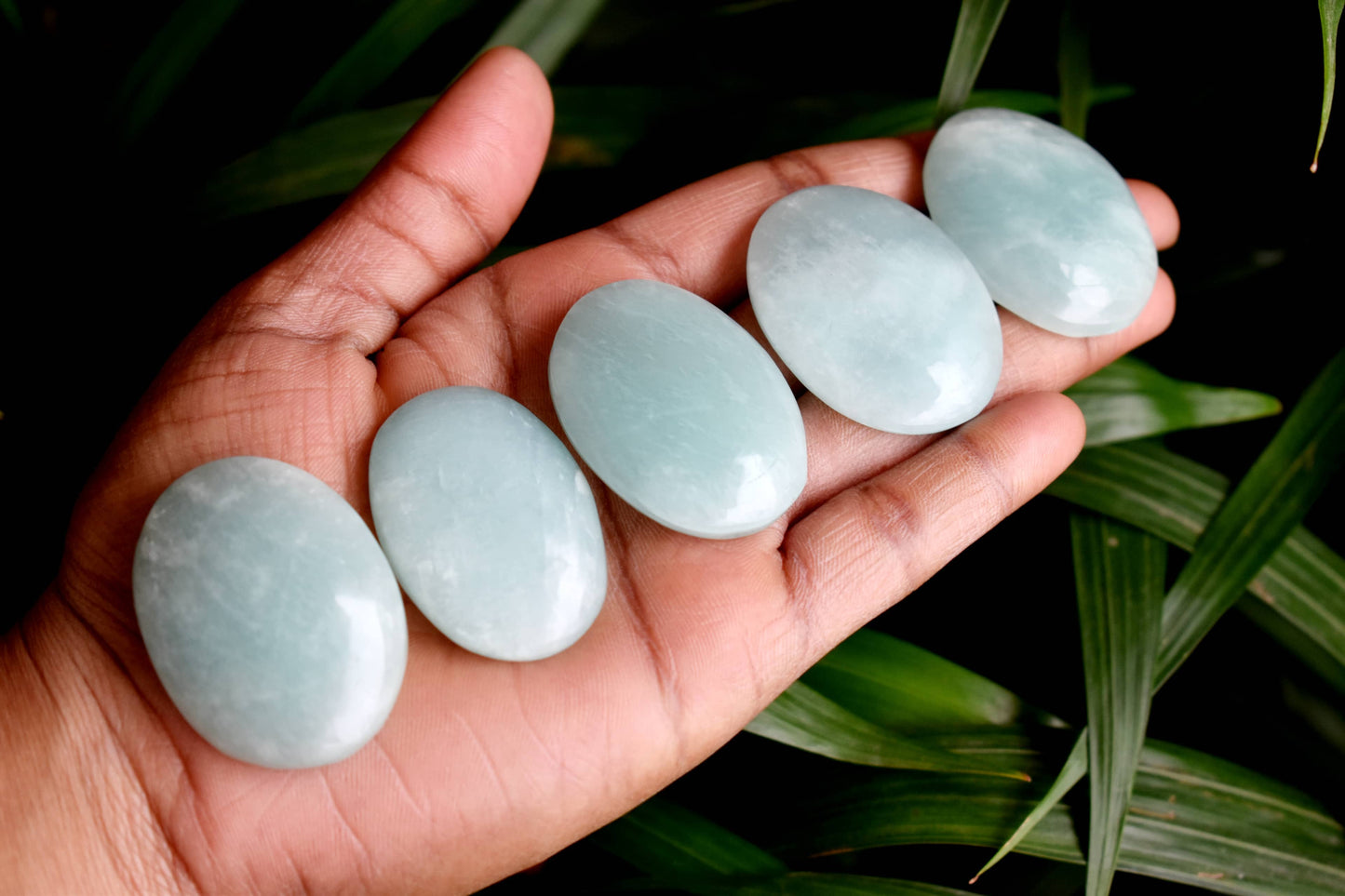 Amazonite Worry Stones, Natural Polished Palm Stones