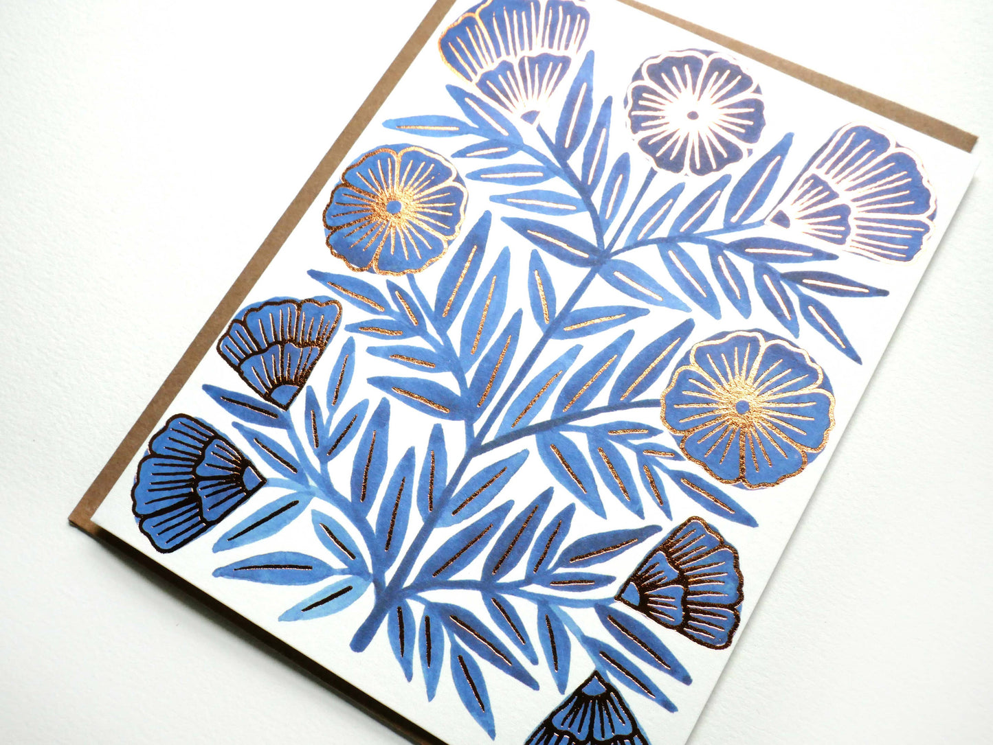 Blue Flower Blank Greeting Card