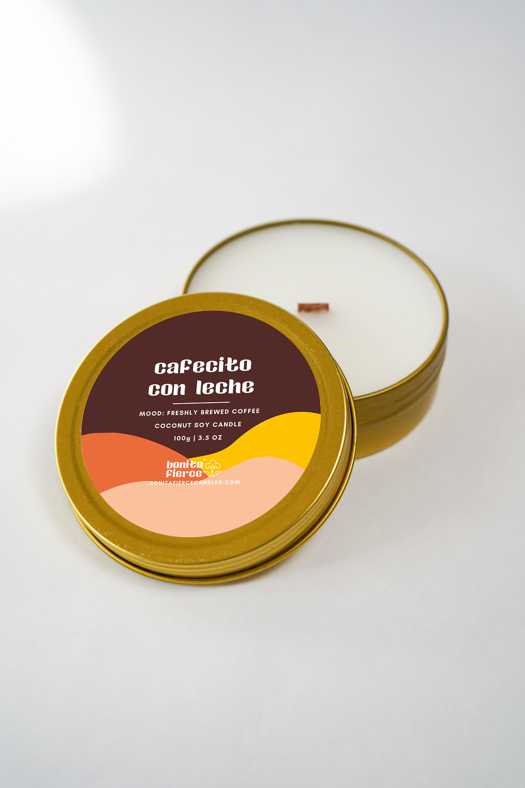 Cafecito con Leche candle tin