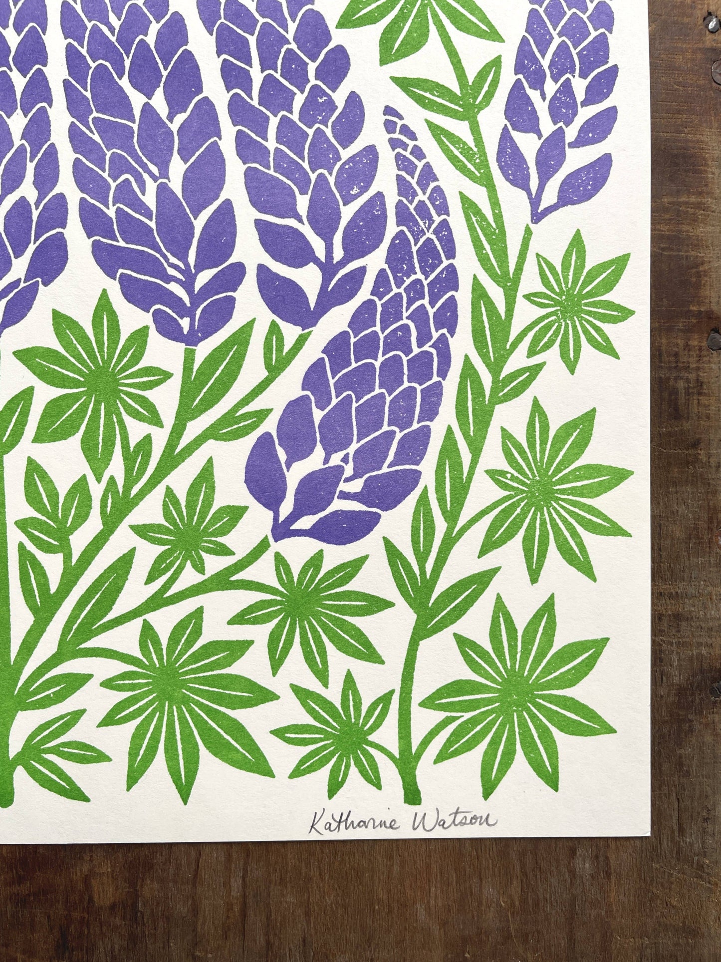 Garden Series: Lupines Risograph Art Print