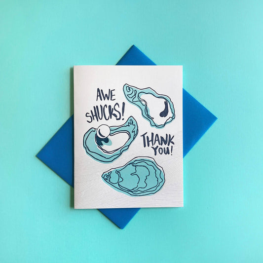 Awe Shucks! - Letterpress Thank You Card