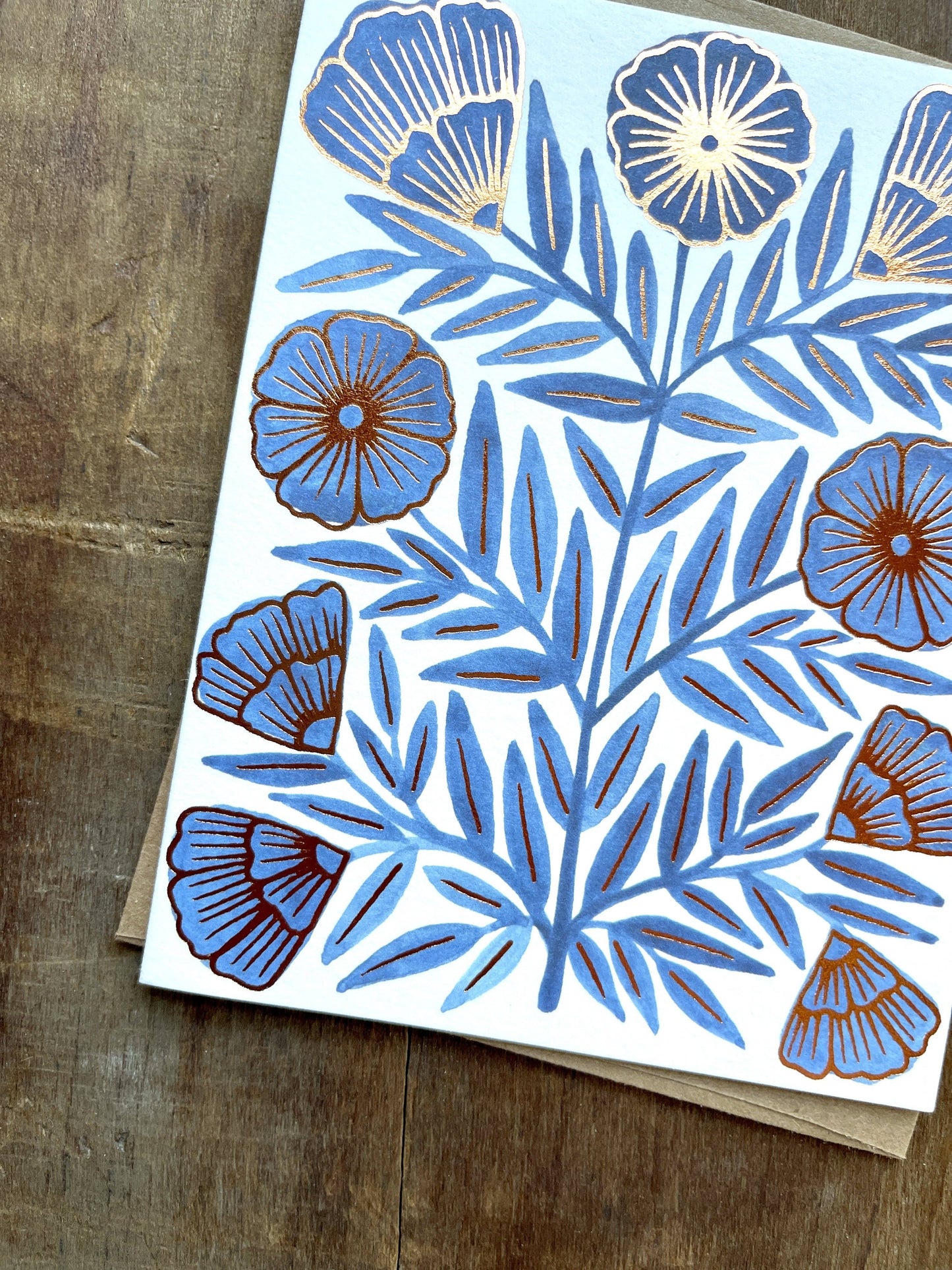 Blue Flower Blank Greeting Card