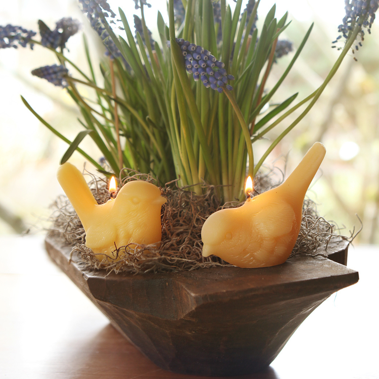 Beeswax Song Birds Novelty Candle: Upright