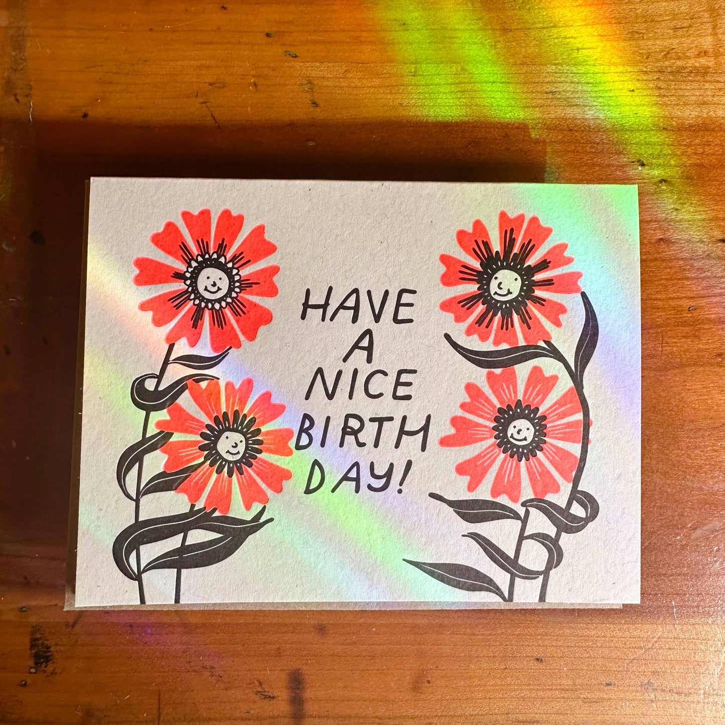 Birthday Flowers Letterpress Card