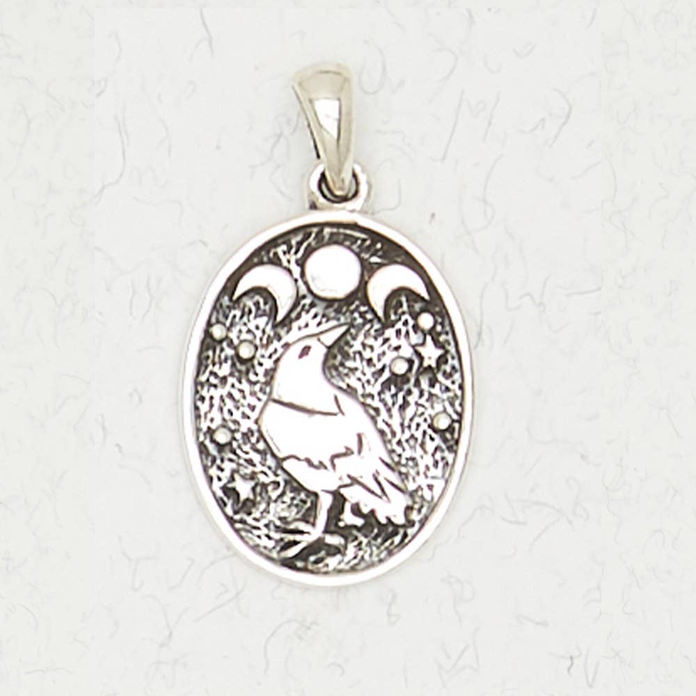 Sterling Silver Pendant - Celtic Raven: Sterling Silver