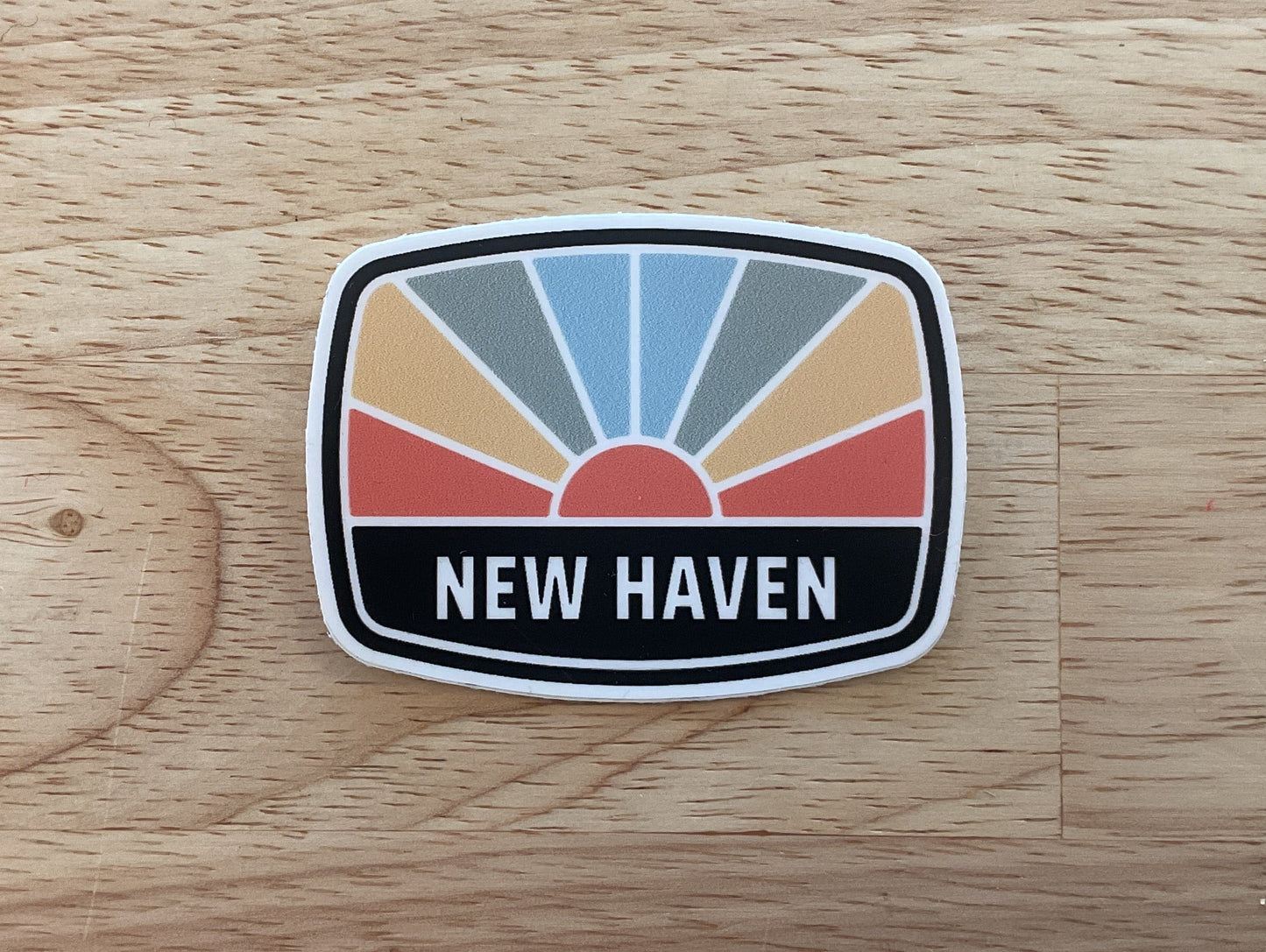 New Haven Retro Sunburst Sticker
