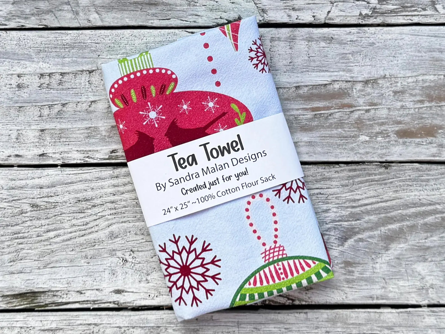 Christmas Ornaments Tea Towel