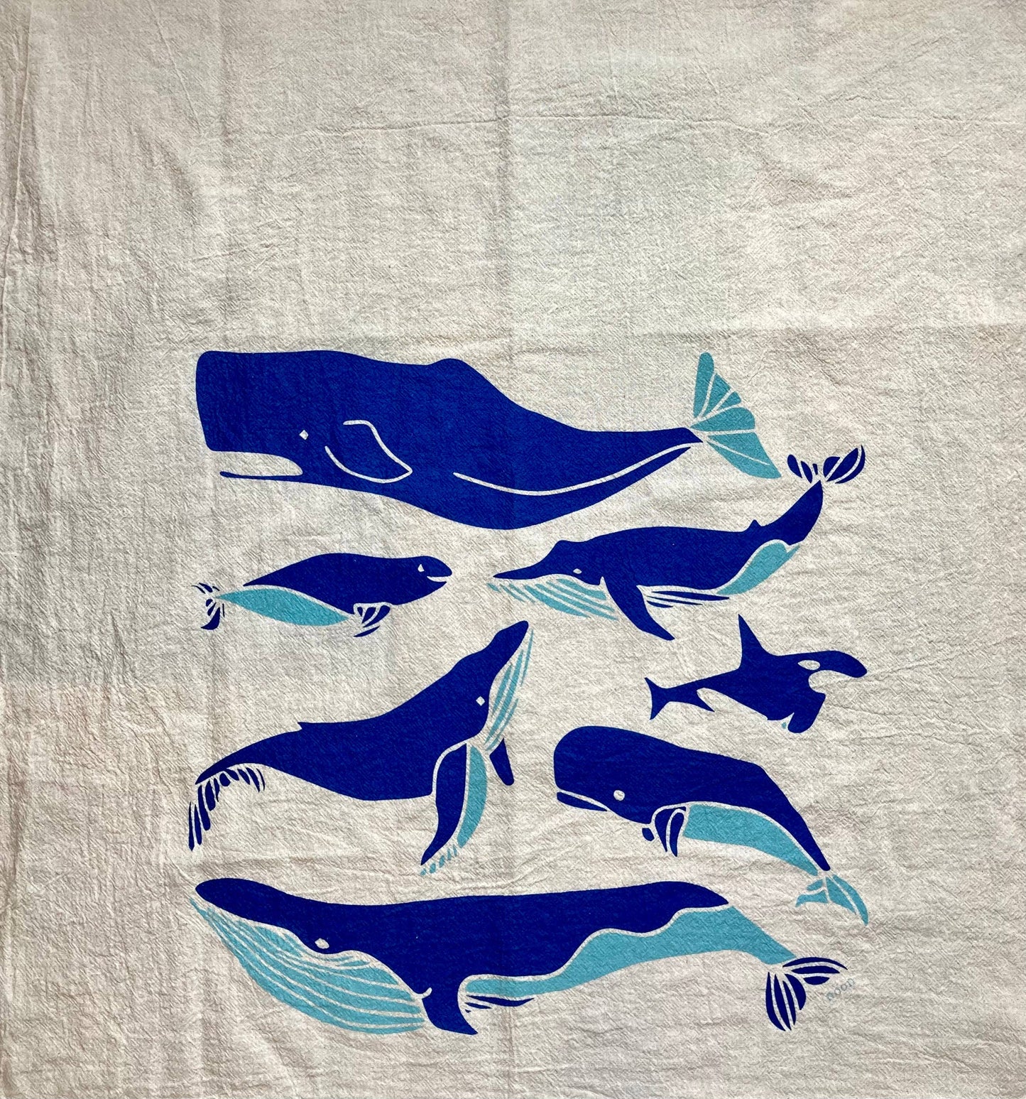 Whales Tea Towel