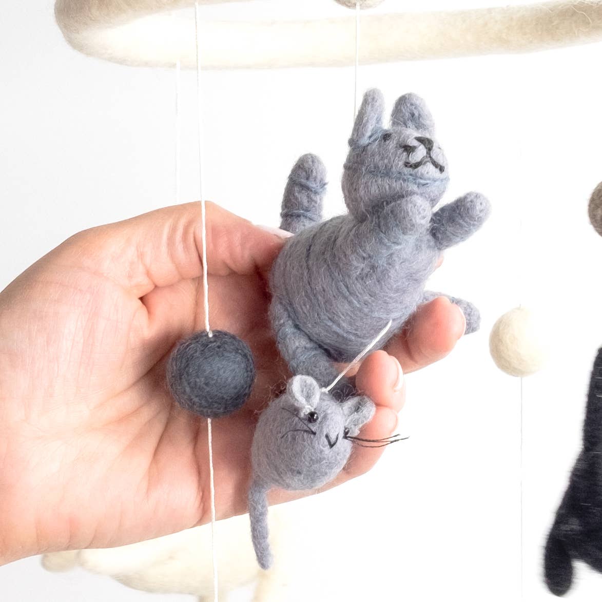 Baby Mobile - Cat and Mouse - Nursery Decor