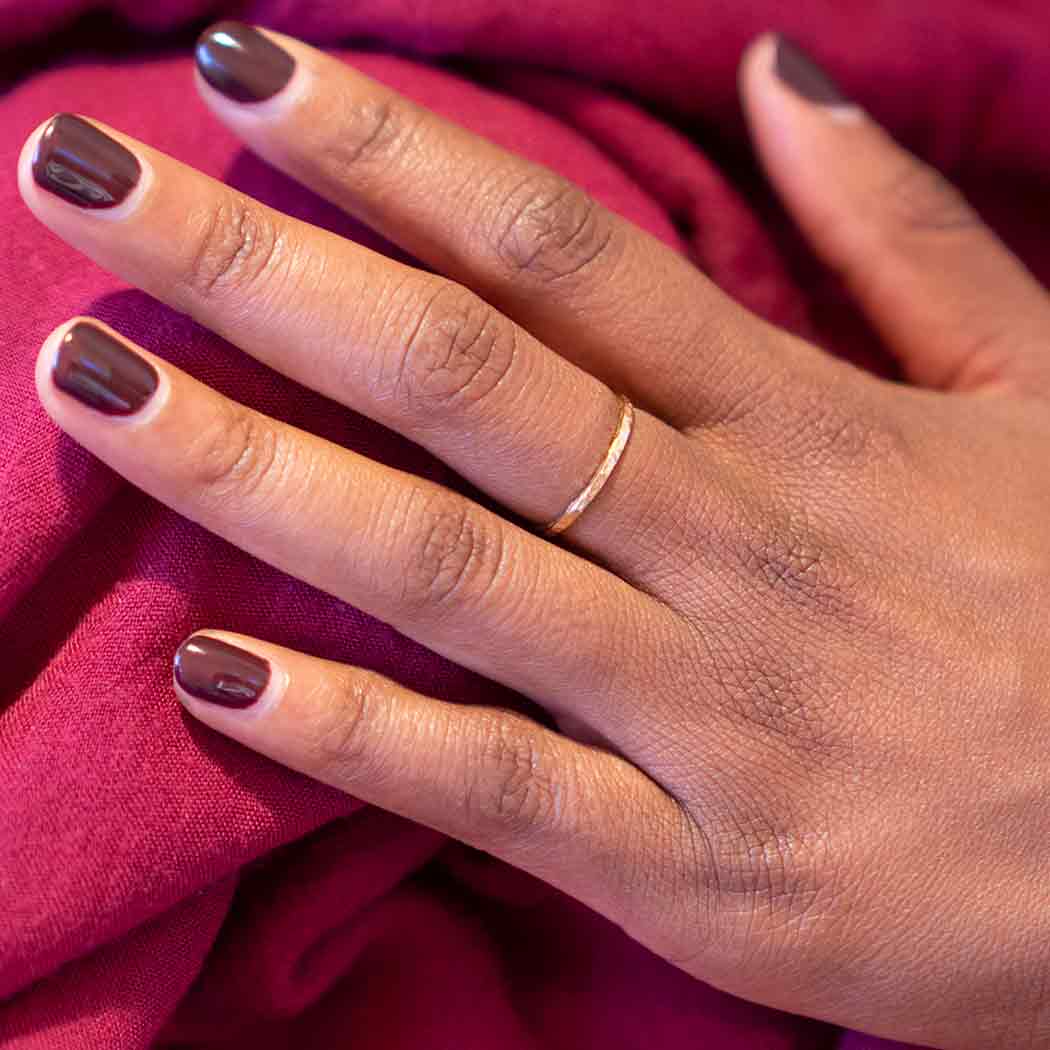 Hammer Finish Stacking Rings: Bronze / 8