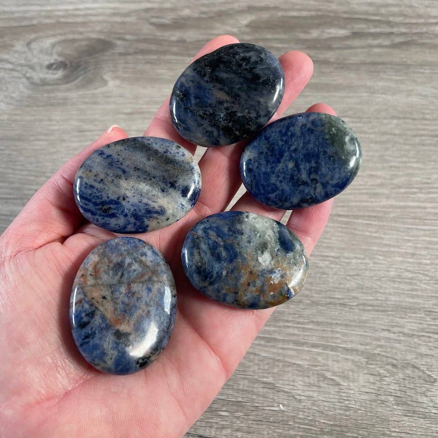 Gemstone Palm Stones 45mm – Bulk Crystal Supplies: Assorted (may be man made dyed or treated)