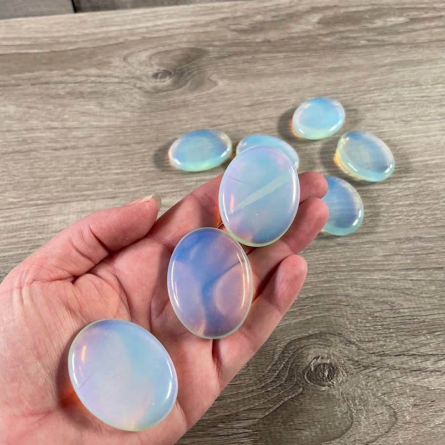 Gemstone Palm Stones 45mm – Bulk Crystal Supplies: Assorted (may be man made dyed or treated)