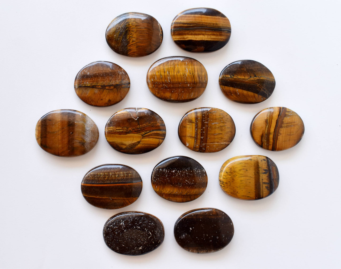 Palm Stones | Tiger Eye | Thumb Crystal | Pocket Gemstones: Thumb Indent (Worry Stone)