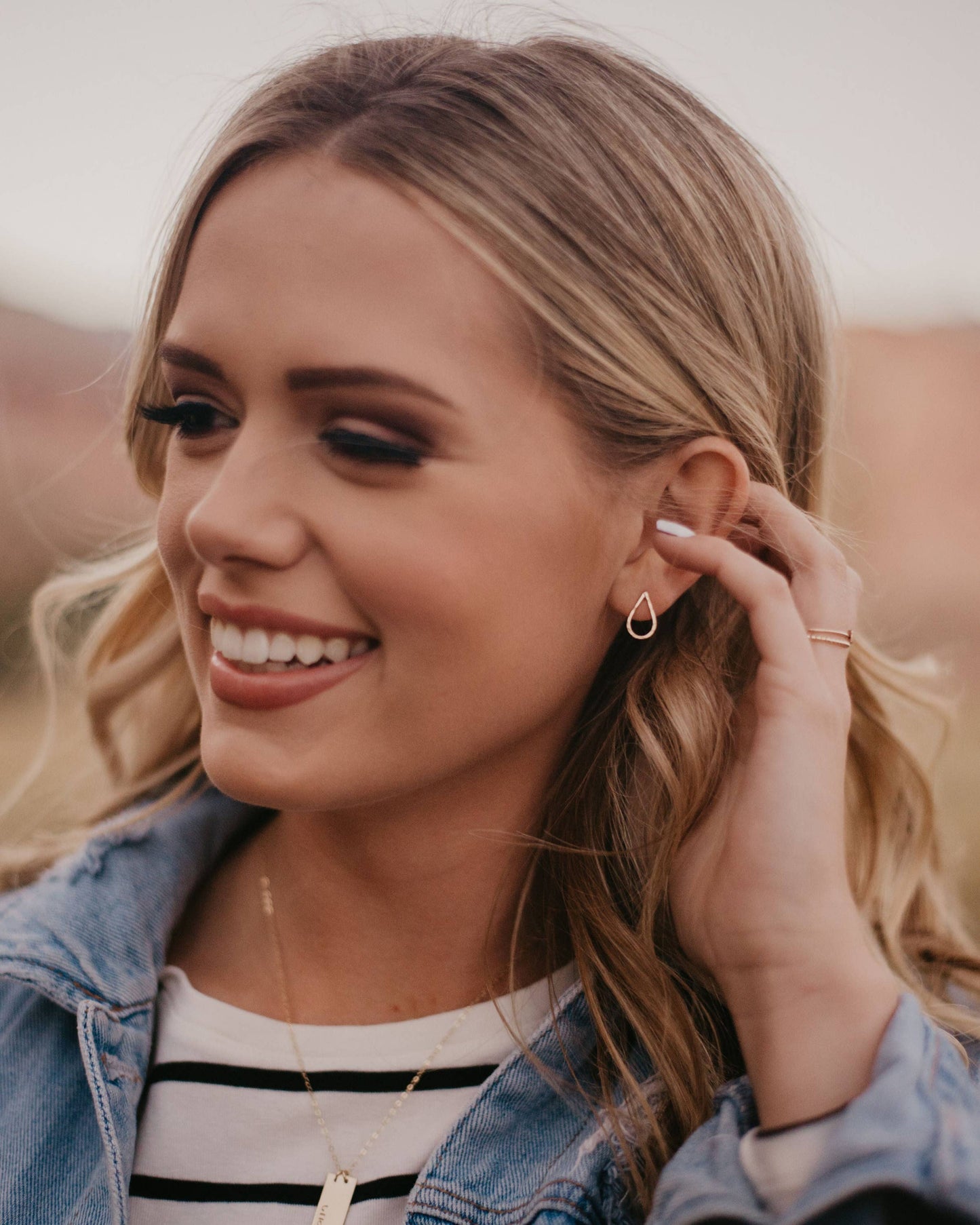 Hammered Teardrop Earrings | 14k Gold Fill & Sterling Silver: Gold