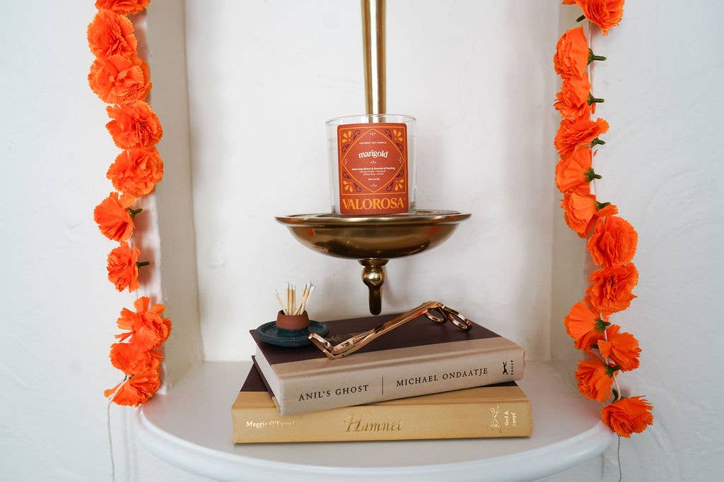 Marigold Candle | Dia De Los Muertos Candle