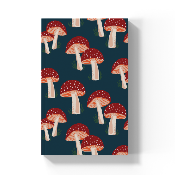 Navy Mushrooms Layflat Journal Notebook