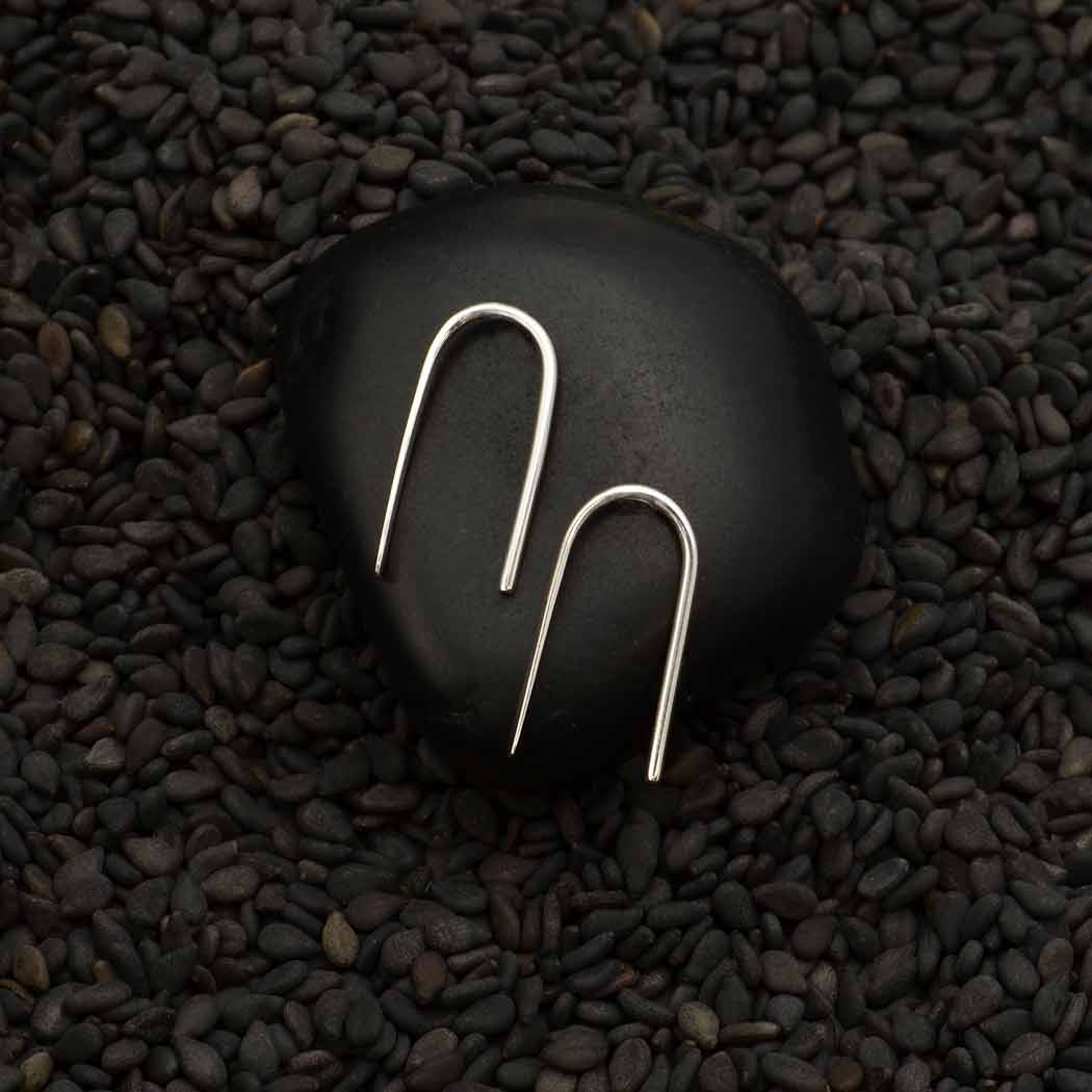 Sterling Silver Mini Arc Earrings 14x7mm