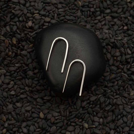 Sterling Silver Mini Arc Earrings 14x7mm