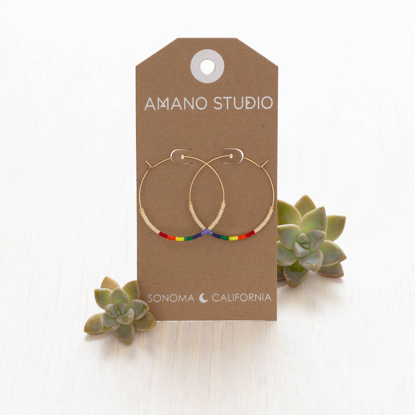 Japanese Seed Bead Hoops- multiple colorways: Champagne