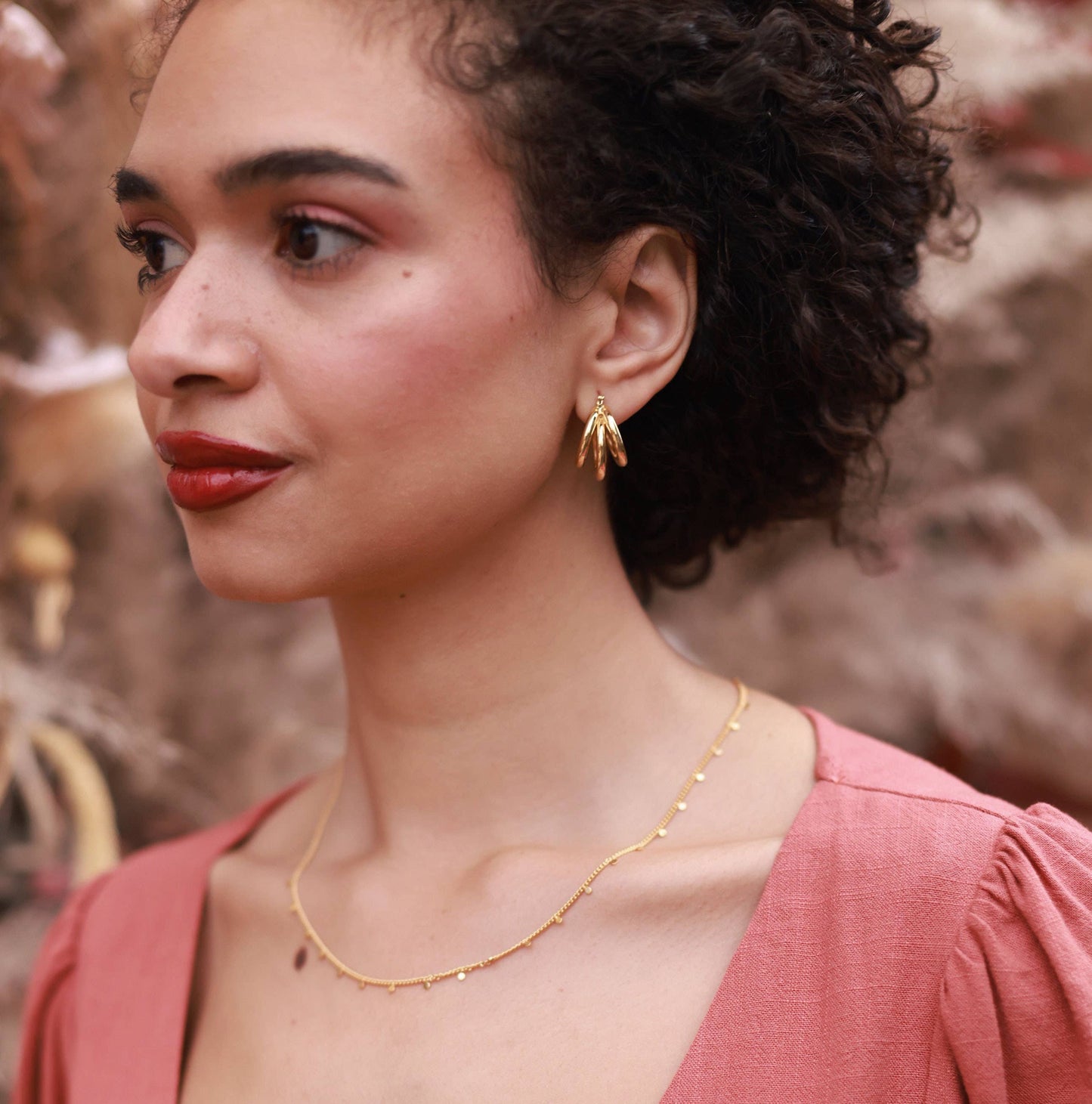Vintage Style Triple Hoop Earrings: Silver