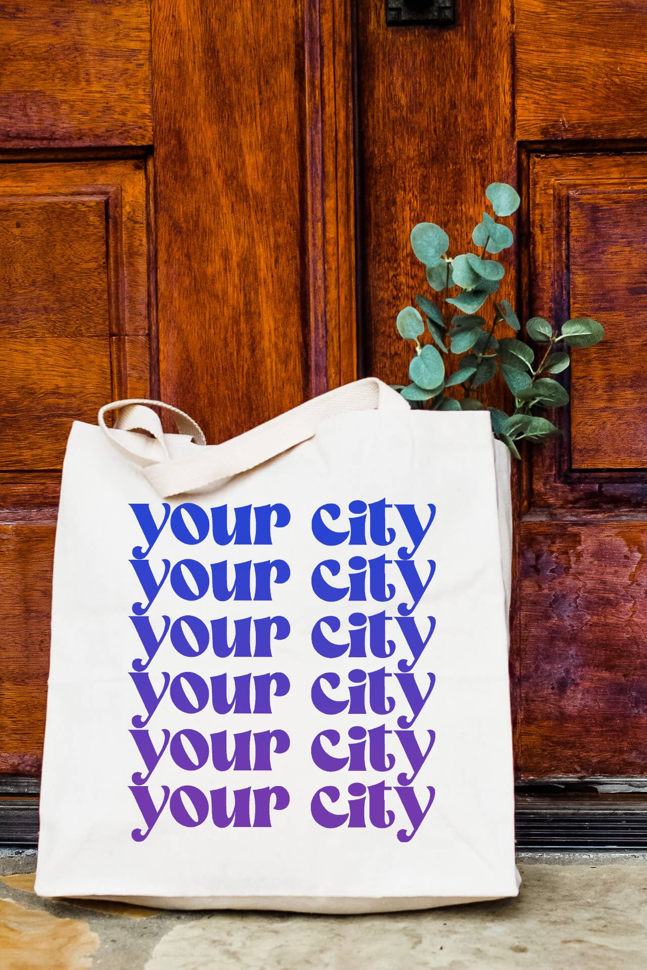Your City - Colorful Tote Bags - Ombre, Customizable, Custom: Green/Teal Ombre