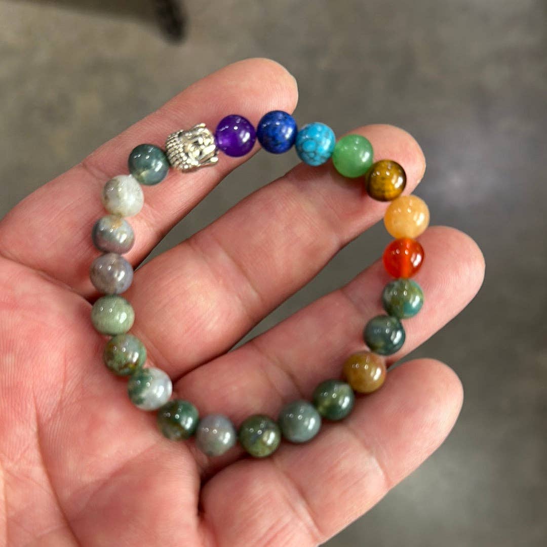 Gemstone Chakra Healing Bracelets 8mm - Wholesale: Lava Buddha