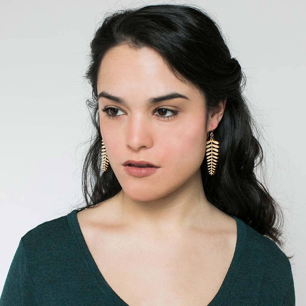 Earrings - Fern: Gold earwires