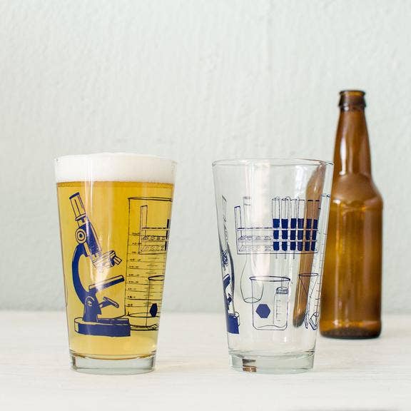 Science Tools Pint Glasses - Navy