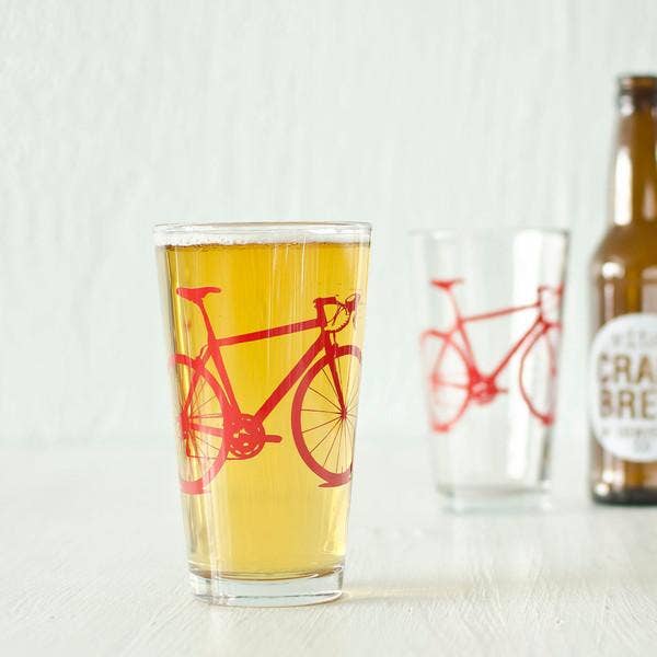 Bicycle Pint Glasses: Assorted