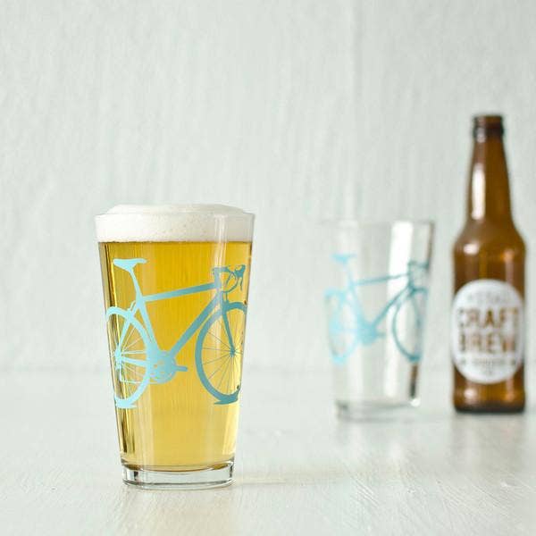 Bicycle Pint Glasses: Assorted