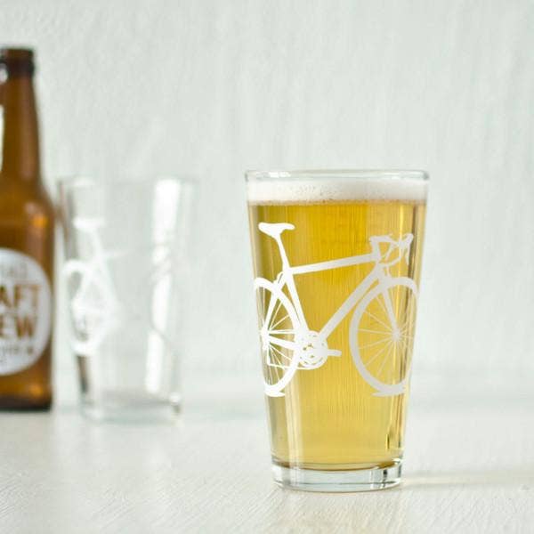 Bicycle Pint Glasses: Assorted