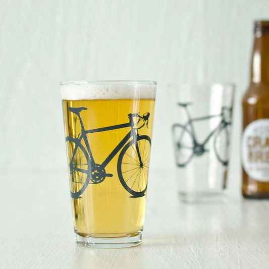 Bicycle Pint Glasses: Charcoal