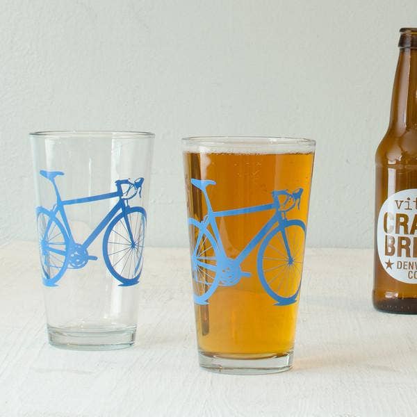 Bicycle Pint Glasses: Assorted