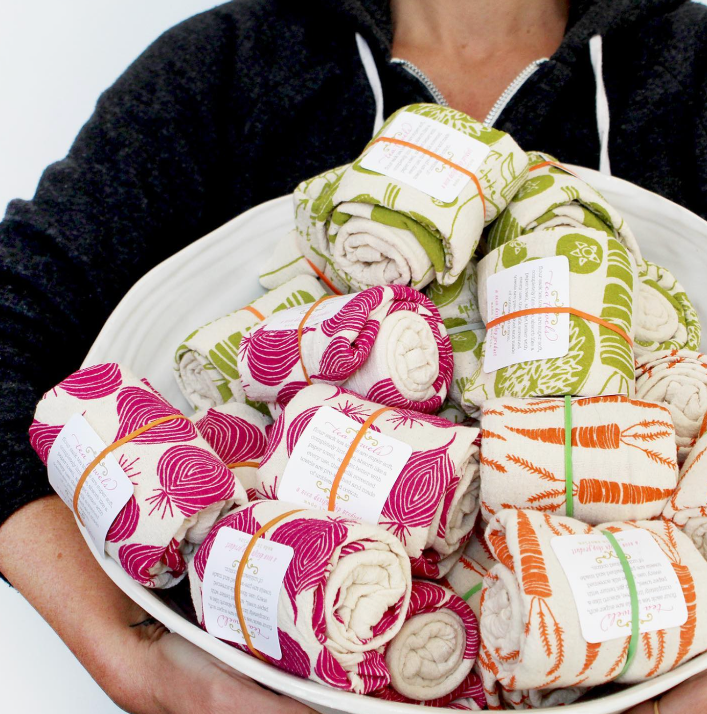 Red Onion Tea Towel