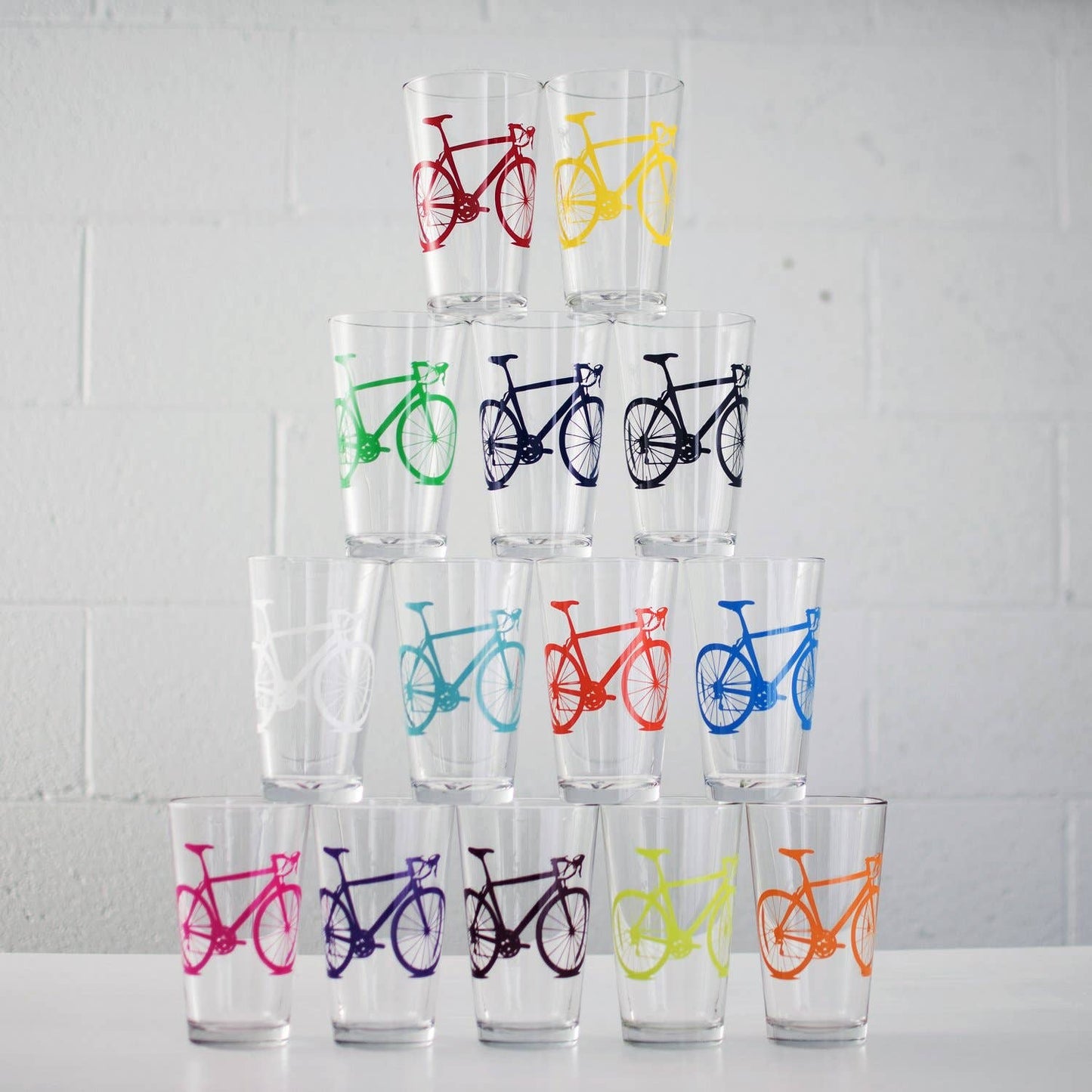 Bicycle Pint Glasses: Assorted