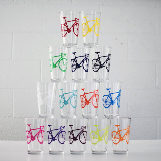 Bicycle Pint Glasses: Assorted
