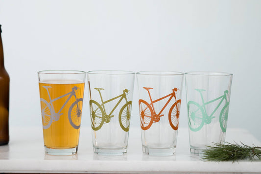 Mountain Bike Pint Glass: Assorted