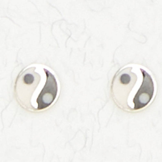 Sterling Silver Ear Studs – Yin Yang: Sterling Silver