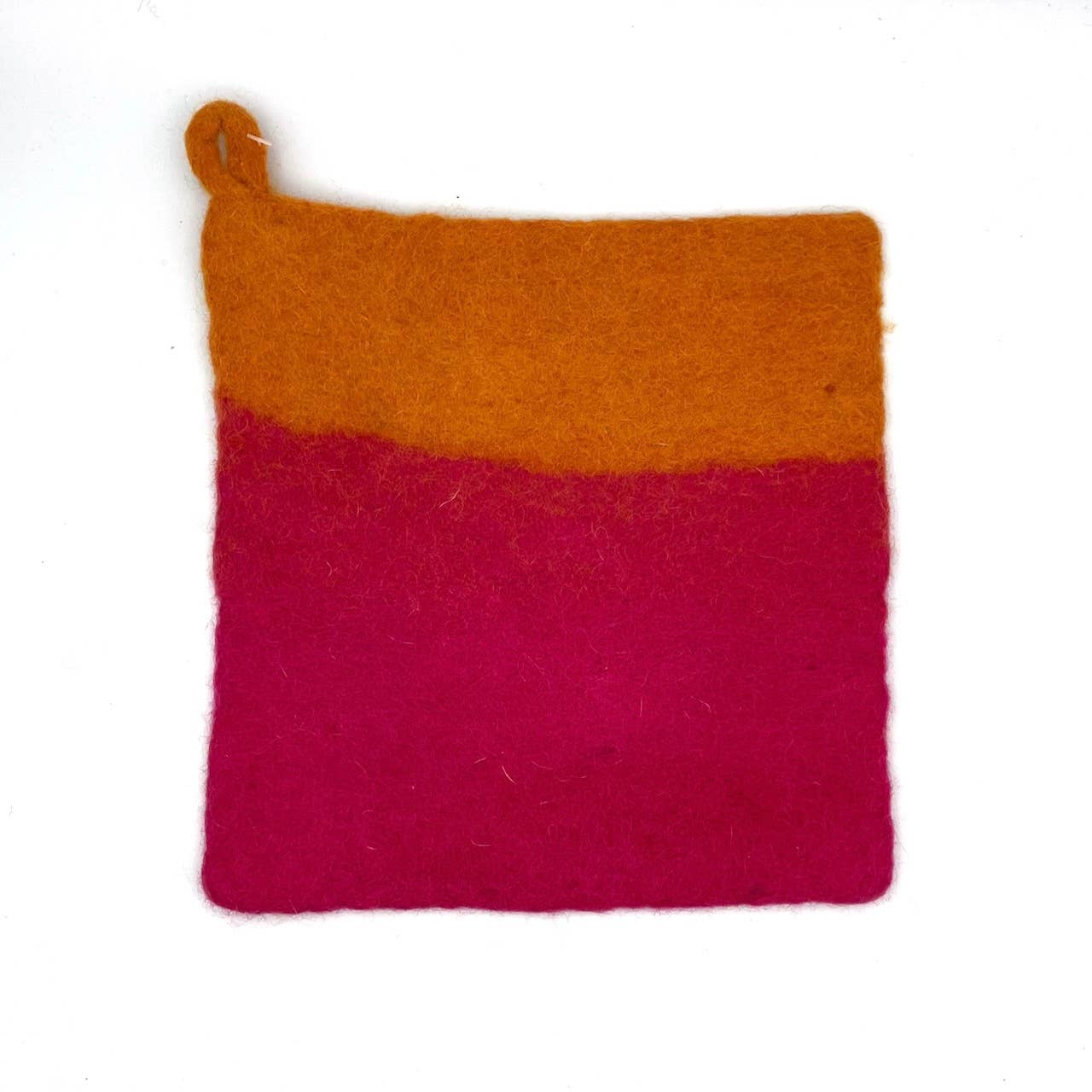 Two-tone Felt Pot Holder: Blue and Gray