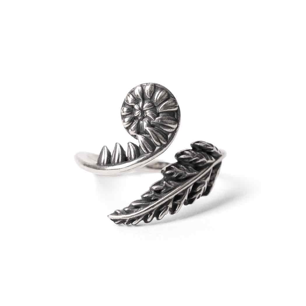 Sterling Silver or Bronze Adjustable Fern Ring: Bronze / Adjustable 6-8