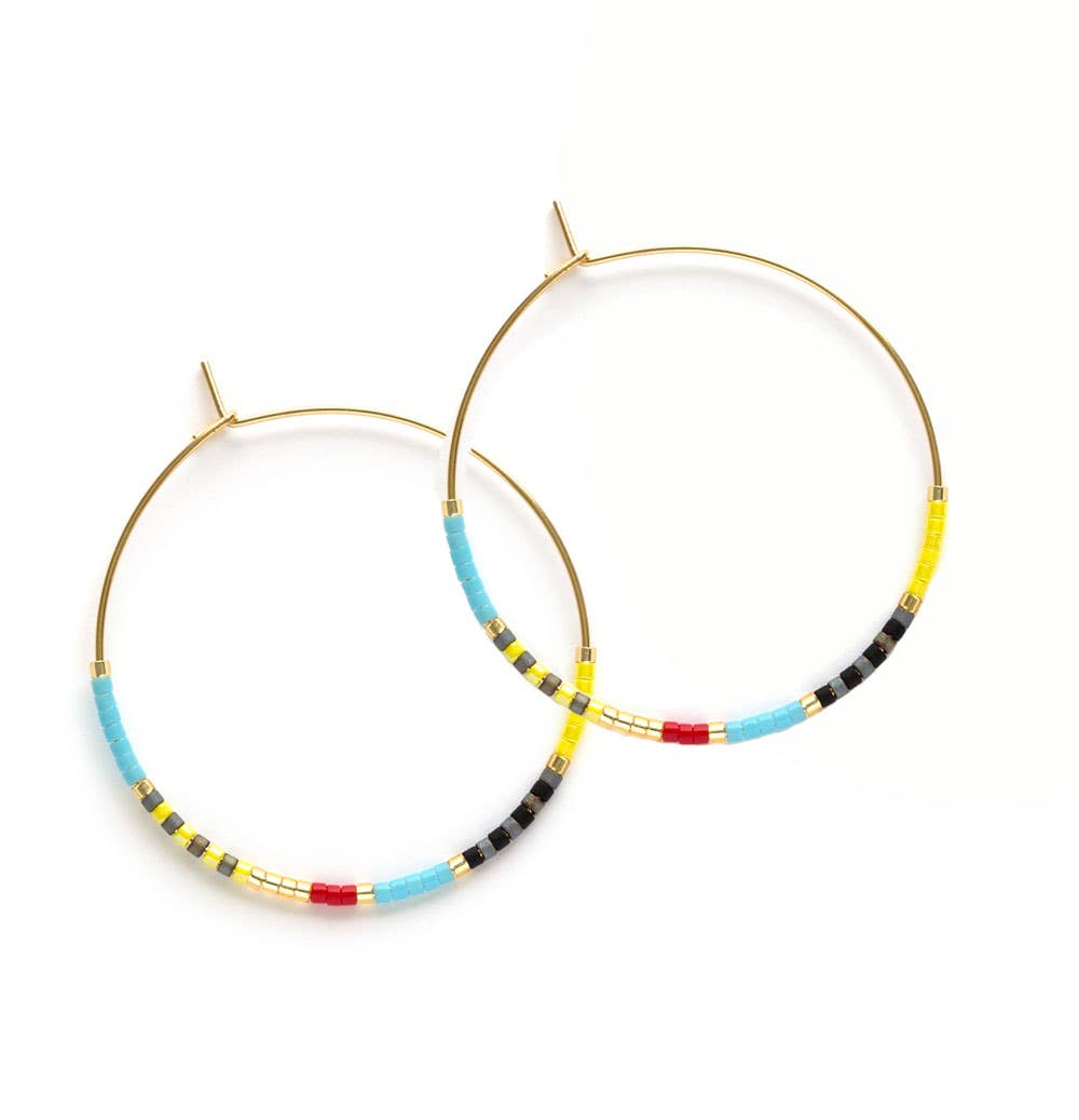 Japanese Seed Bead Hoops- multiple colorways: Champagne