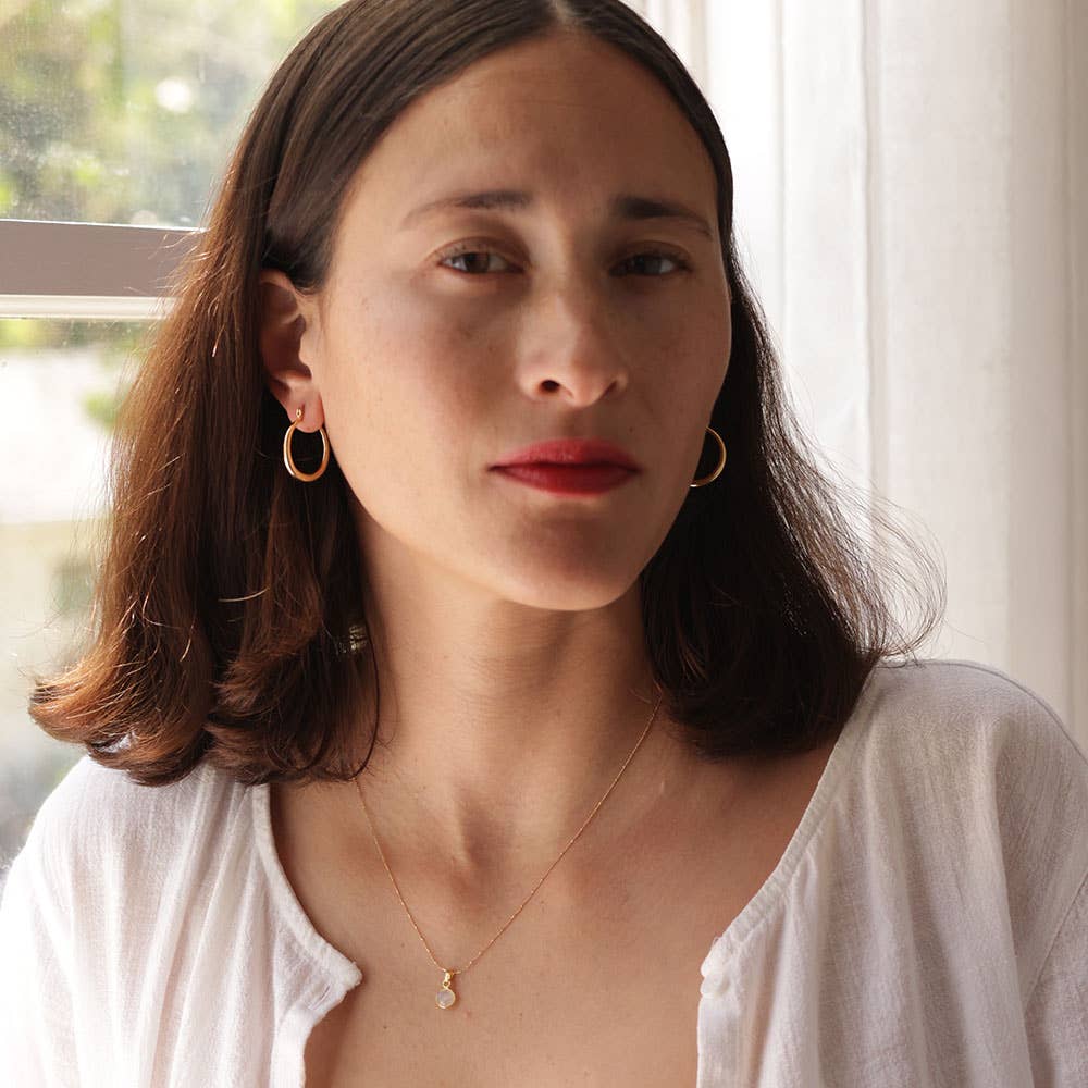 Small Maria Hoop Earrings: Silver