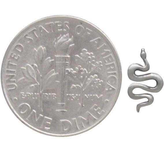 Sterling Silver or Bronze Snake Post Earrings 9x5mm: Recycled Sterling Silver
