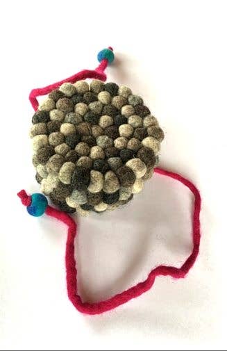 Hand-Felted Ball Coasters - Set of 4, Assorted Colors: Gold