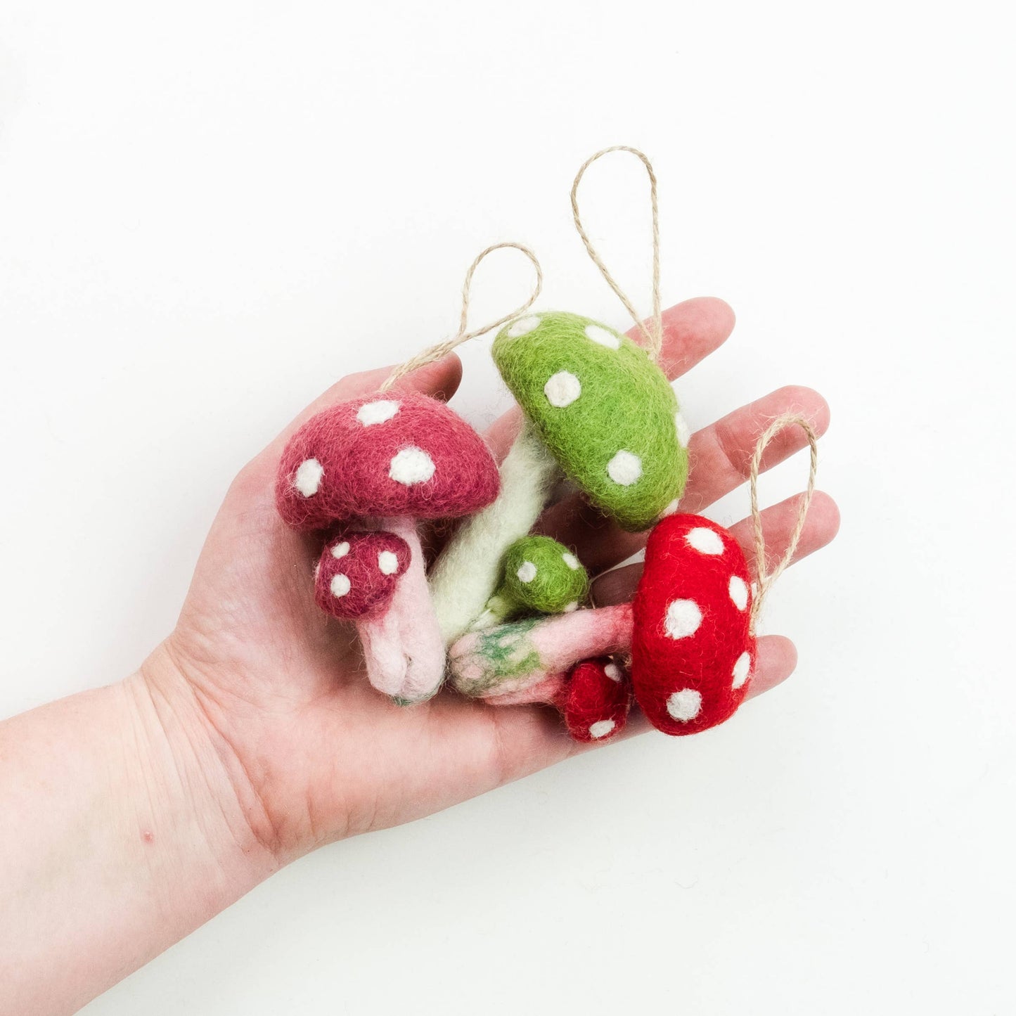 Ornament - Felt Mushrooms - 6 Assorted Pieces