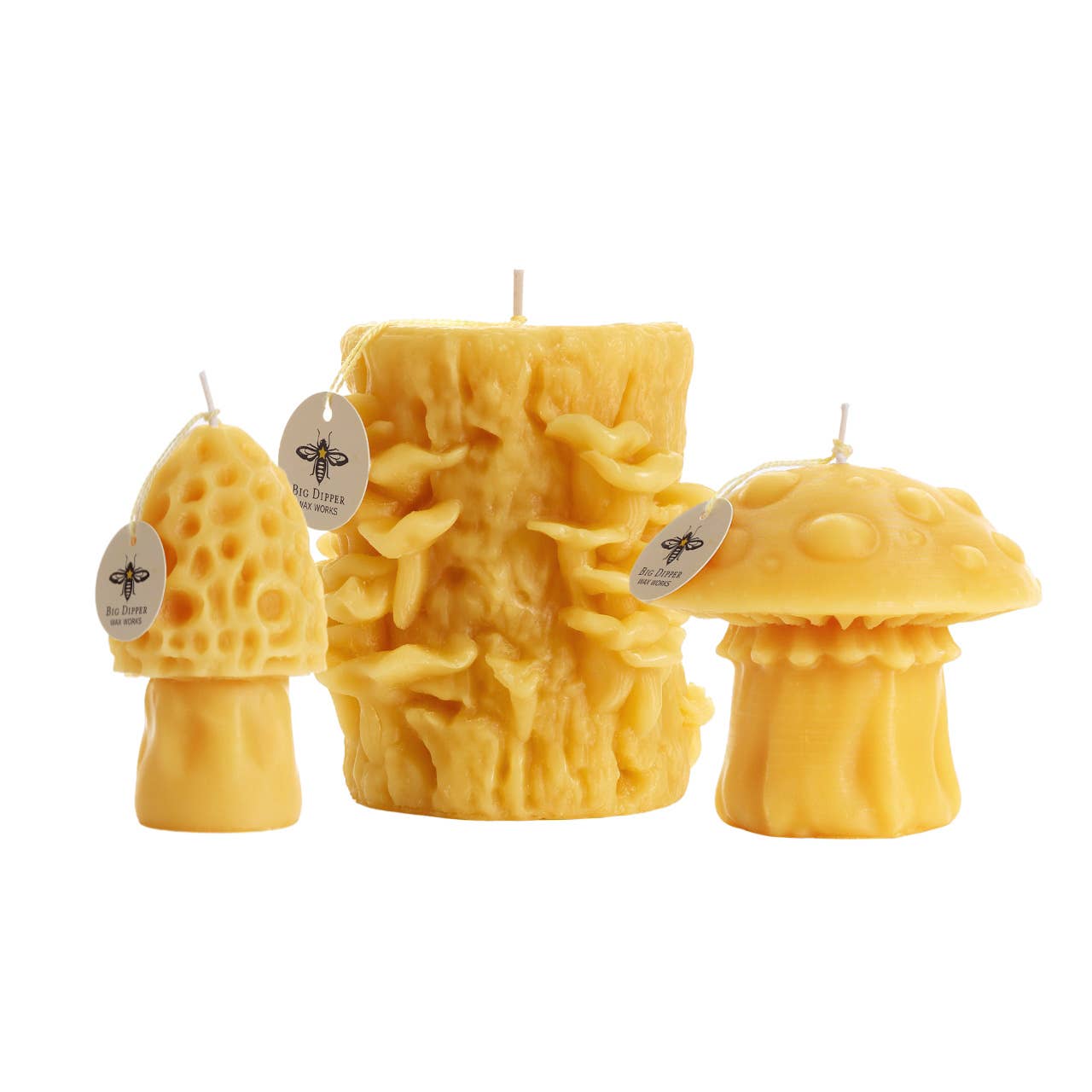 Mushroom Candles – 100% Pure Beeswax – 3 Styles: Amanita Mushroom
