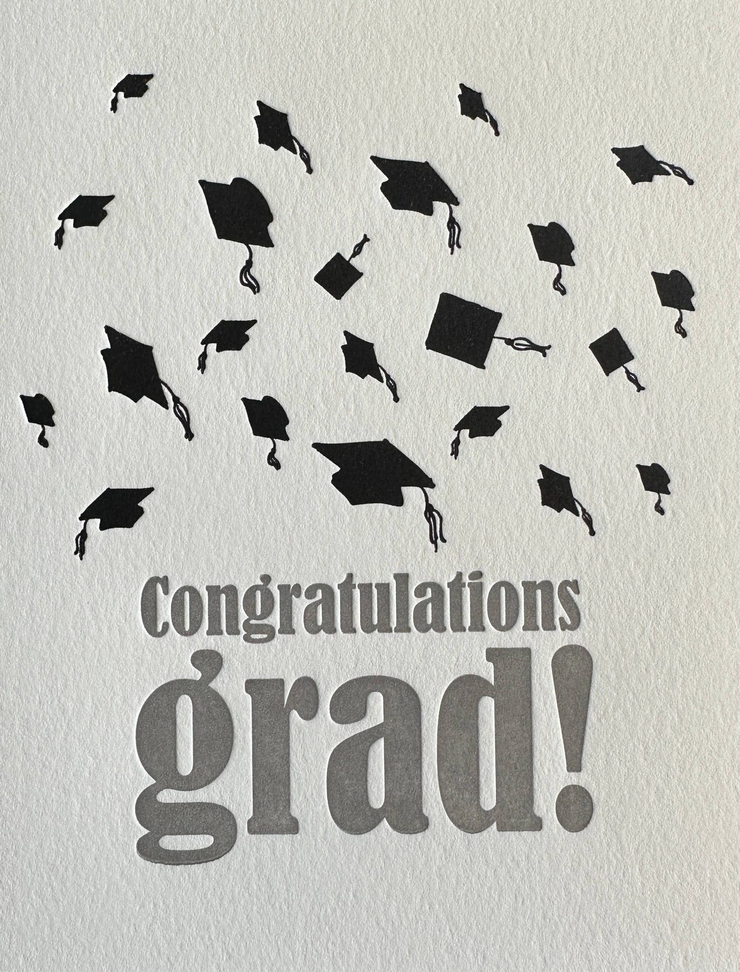 Graduation Hats - letterpress card
