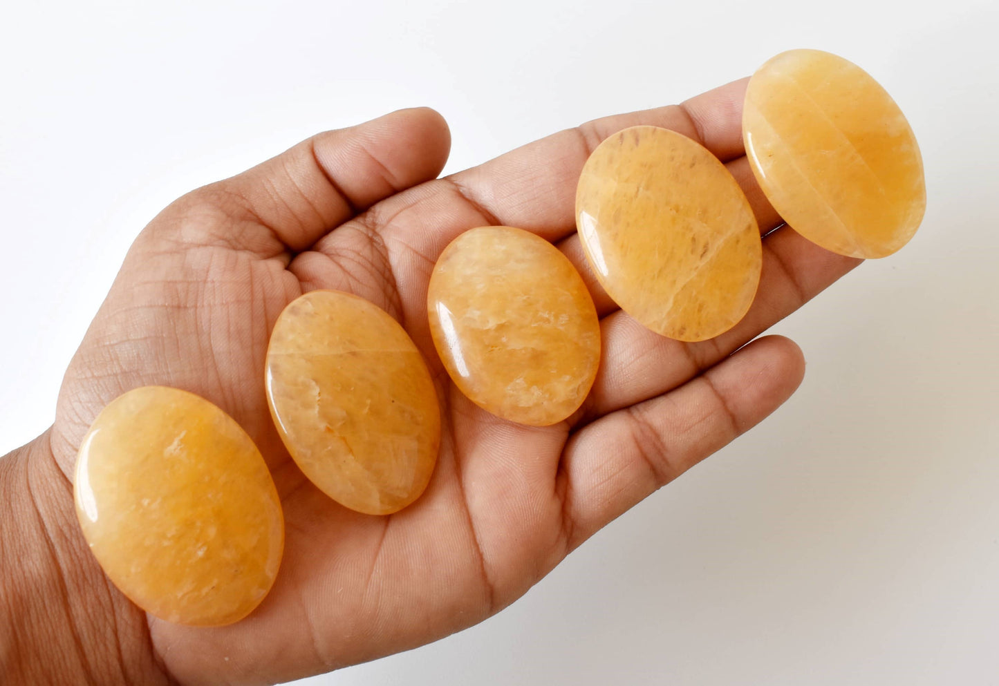 Palm Stone | Yellow Aventurine | Thumb Crystal | Pocket Gems: Thumb Indent (Worry Stone)